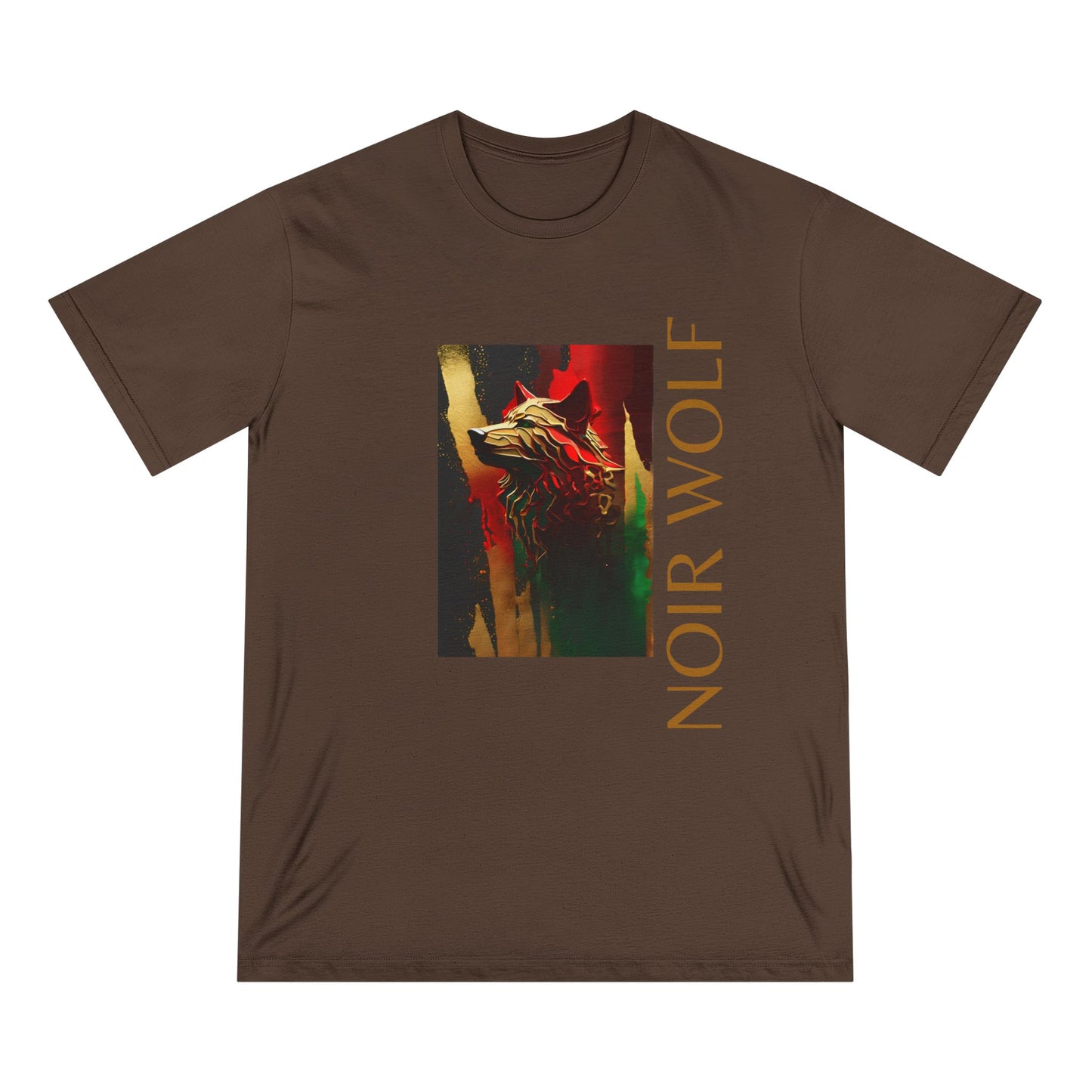Noir Wolf Graphic Organic T-shirt - Edgy Art for Art Lovers