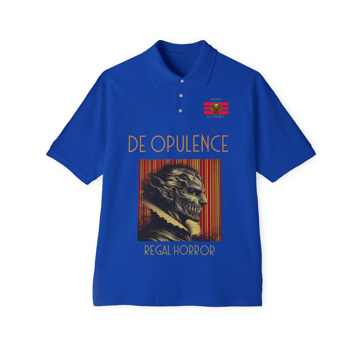 Men's Piqué Polo De Opulence by Noir Wolf the style of grace Royal