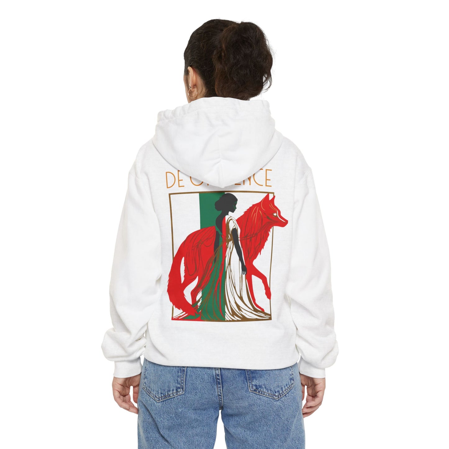 Butterfly and Wolf Unisex Garment-Dyed Hoodie - Artistic Vibes for flamboyant Lovers