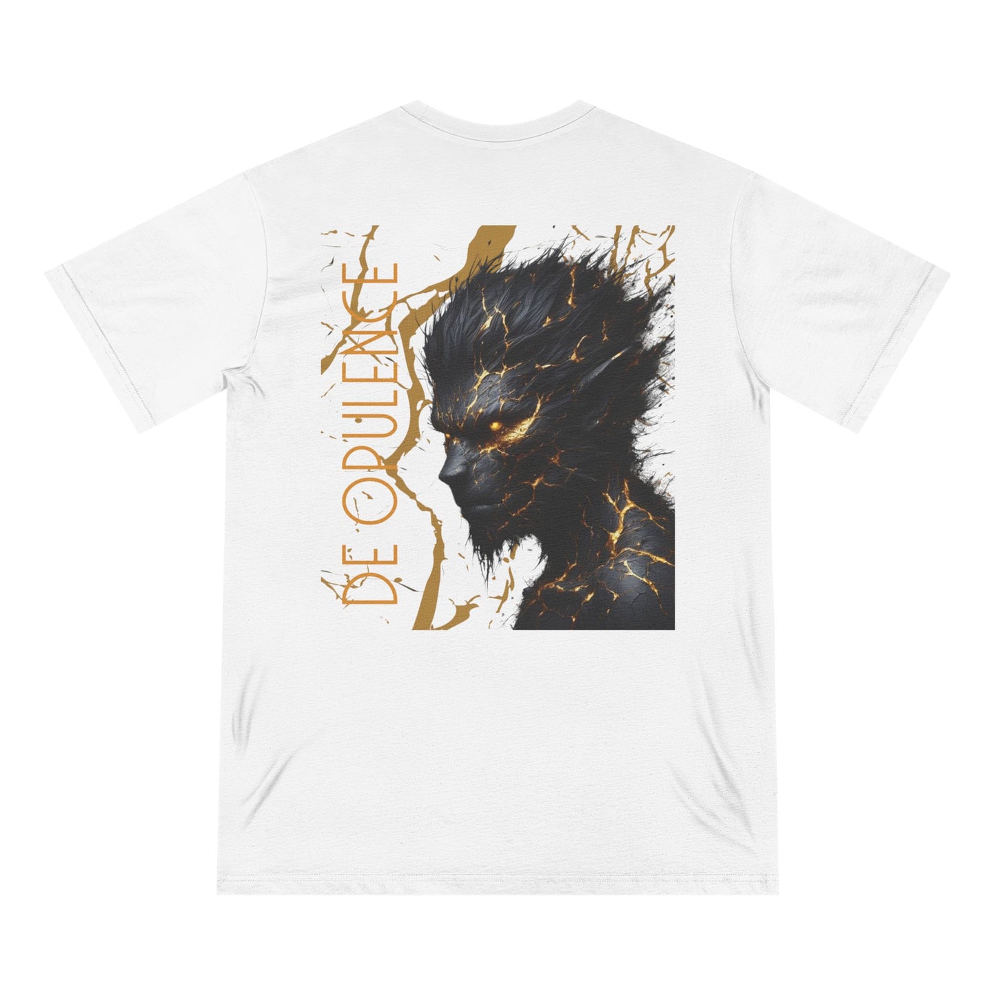 Noir Wolf & Opulent Design Organic T-Shirt | Bold Graphic Tee for Art Lovers