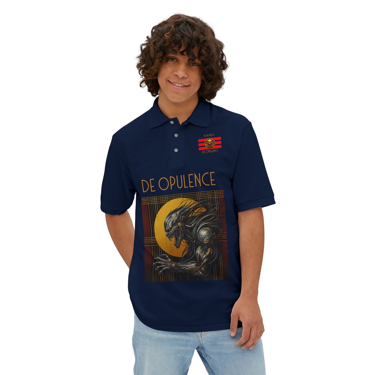 Men's Piqué Polo De Opulence by Noir Wolf