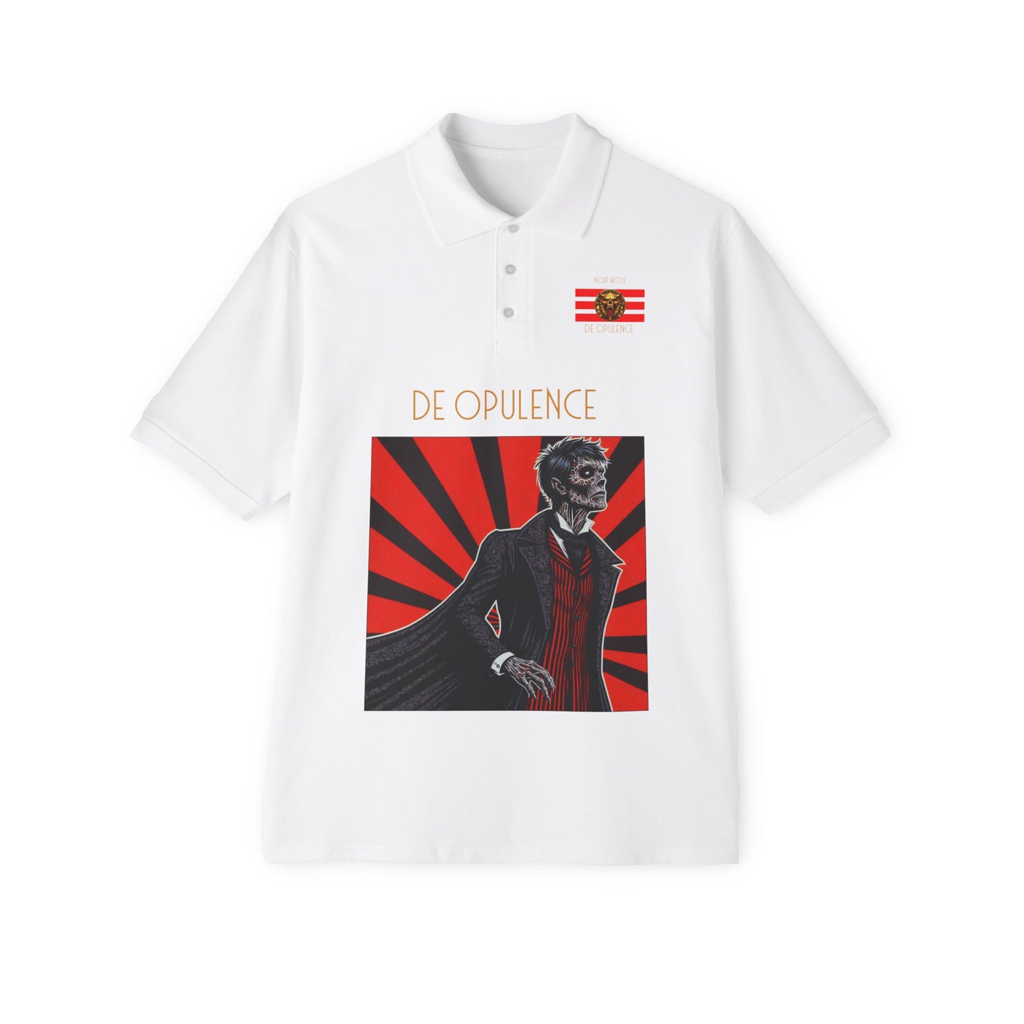 Men's Piqué Polo De Opulence by Noir wolf White