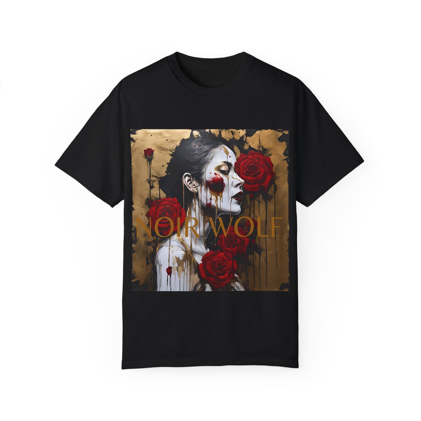 Unisex Garment-Dyed T-shirt NOIR WOLF DE OPULENCE