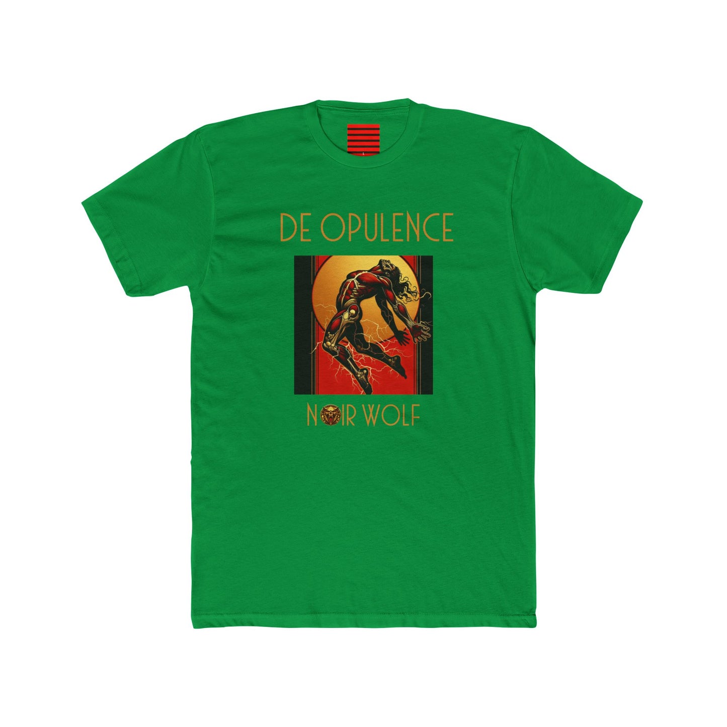 Unisex Cotton Crew Tee De Opulence by Noir Wolf Solid Kelly Green