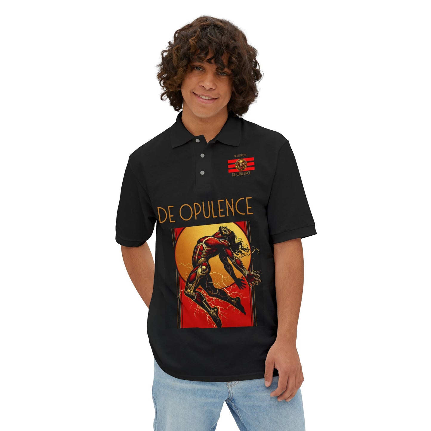 Men's Piqué Polo De Opulence by Noir Wolf