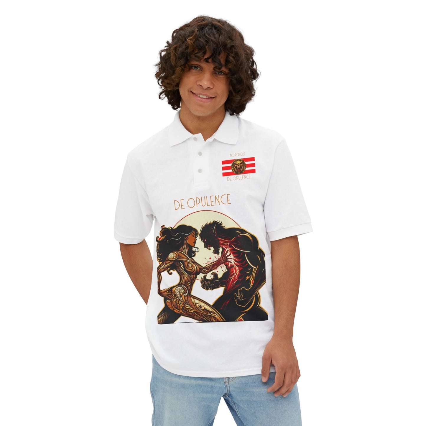 Men's Piqué Polo De Opulence by Noir Wolf