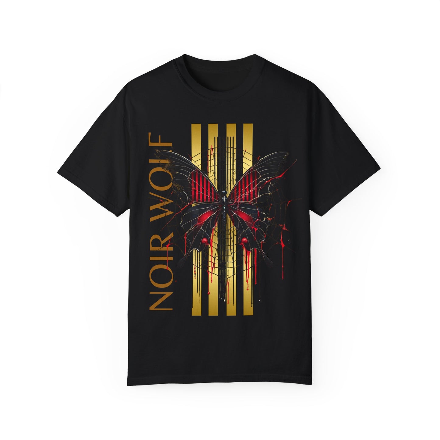 Unisex Garment-Dyed T-shirt NOIR WOLF De Opulence