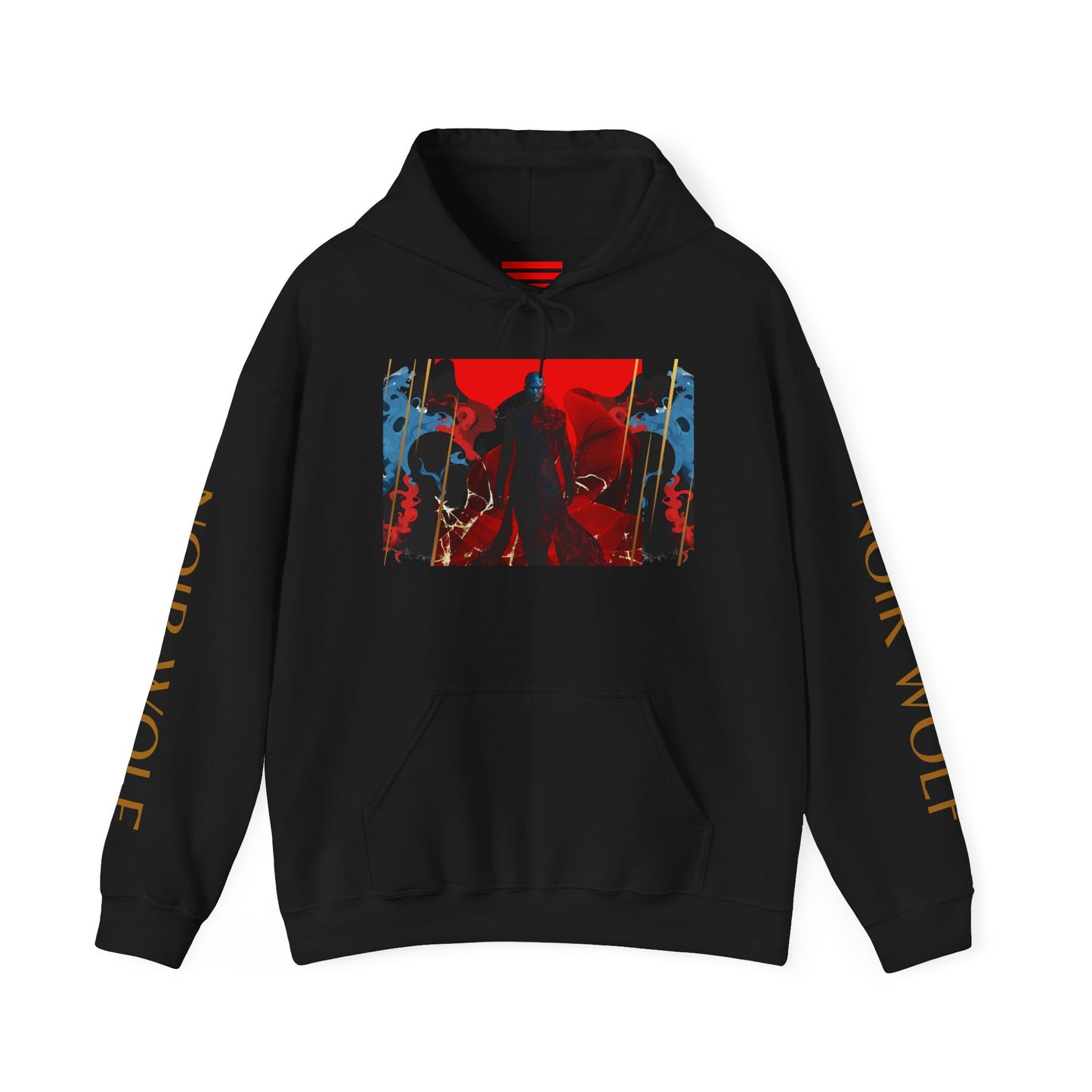 Noir Wolf Unisex Heavy Blend™ Hooded Sweatshirt - Stylish Graphic Hoodie for Art Lovers