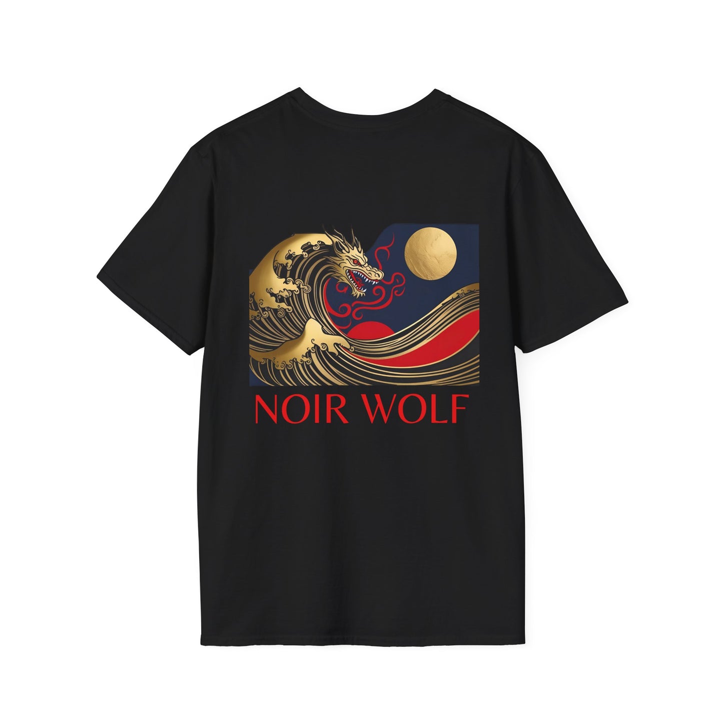 Noir Wolf Unisex Softstyle T-Shirt - Artistic Graphic Tee for Bold Statement | Perfect for Festivals & Everyday Wear