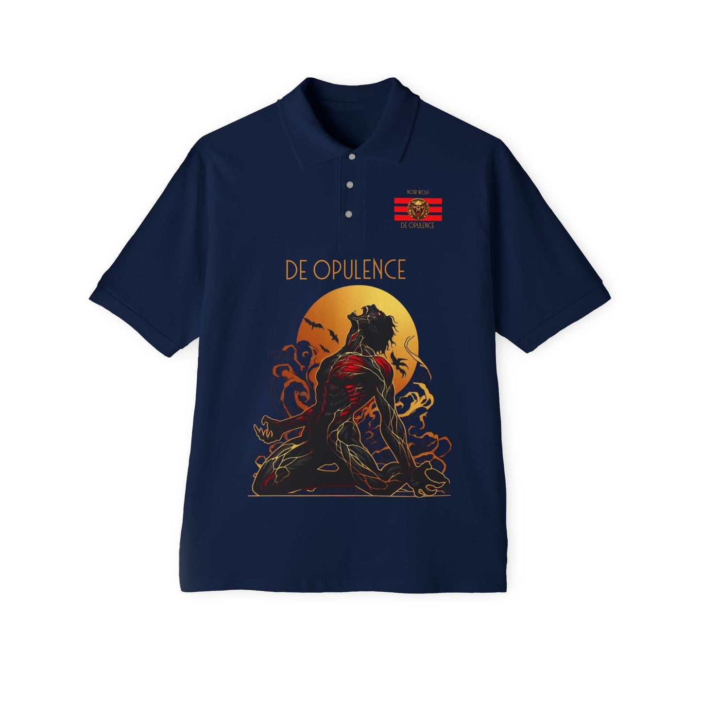 Men's Piqué Polo De Opulence by Noir Wolf J. Navy