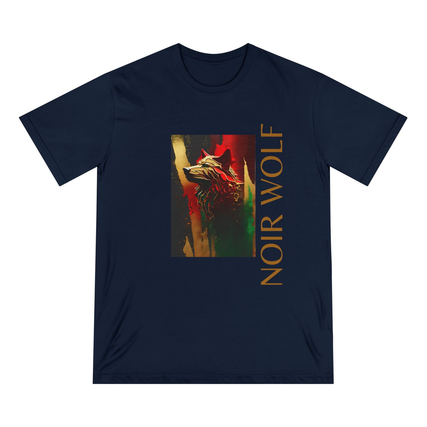 Noir Wolf Graphic Organic T-shirt - Edgy Art for Art Lovers
