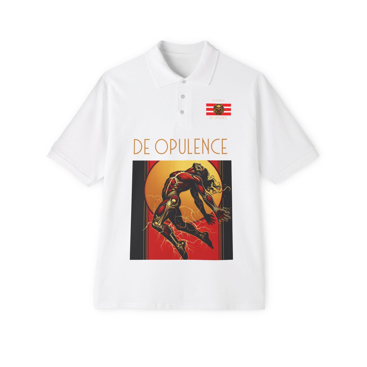 Men's Piqué Polo De Opulence by Noir Wolf White