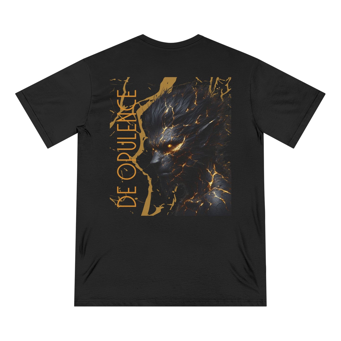 Noir Wolf & Opulent Design Organic T-Shirt | Bold Graphic Tee for Art Lovers