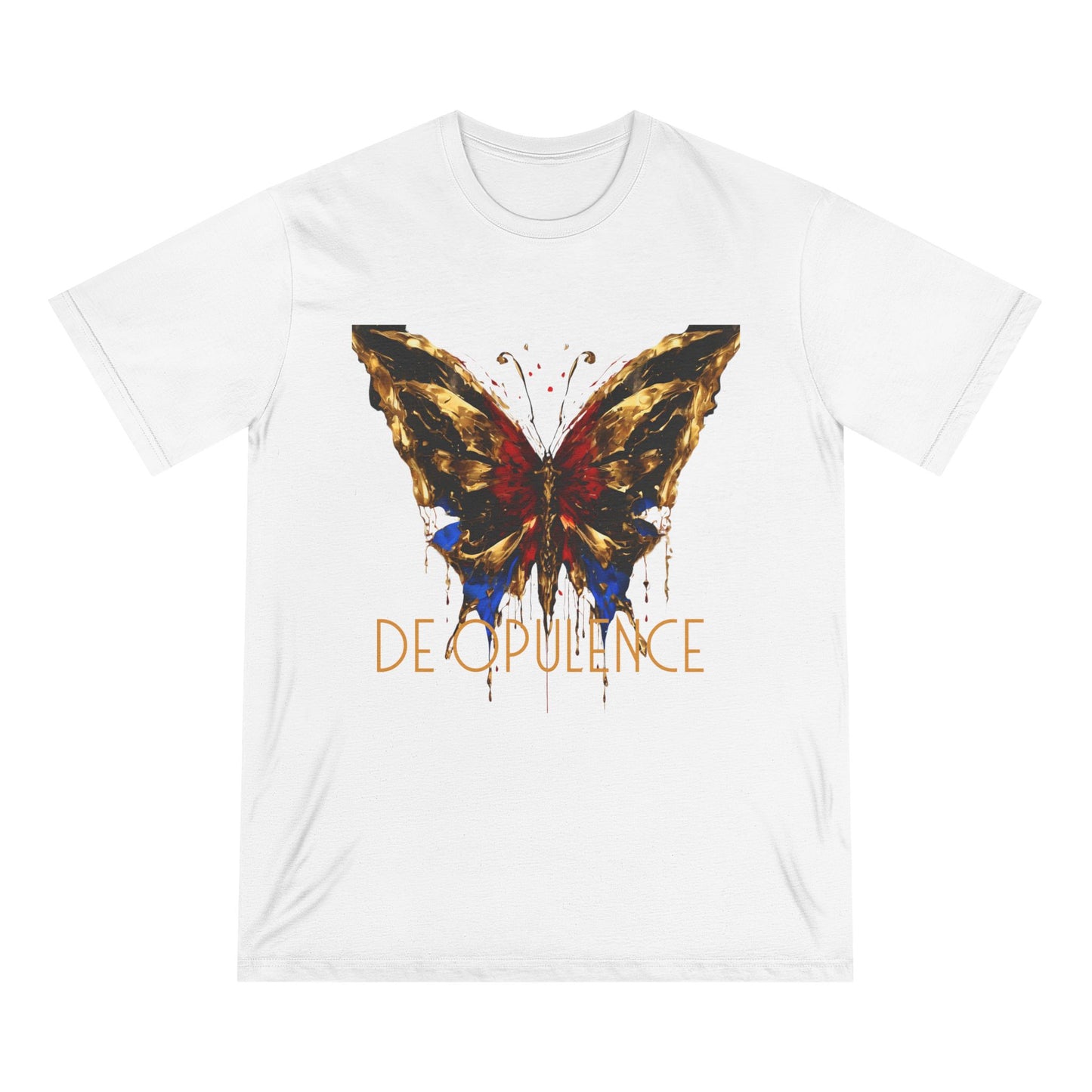 Artistic Butterfly and Wolf Organic T-Shirt - Nature-Inspired Apparel
