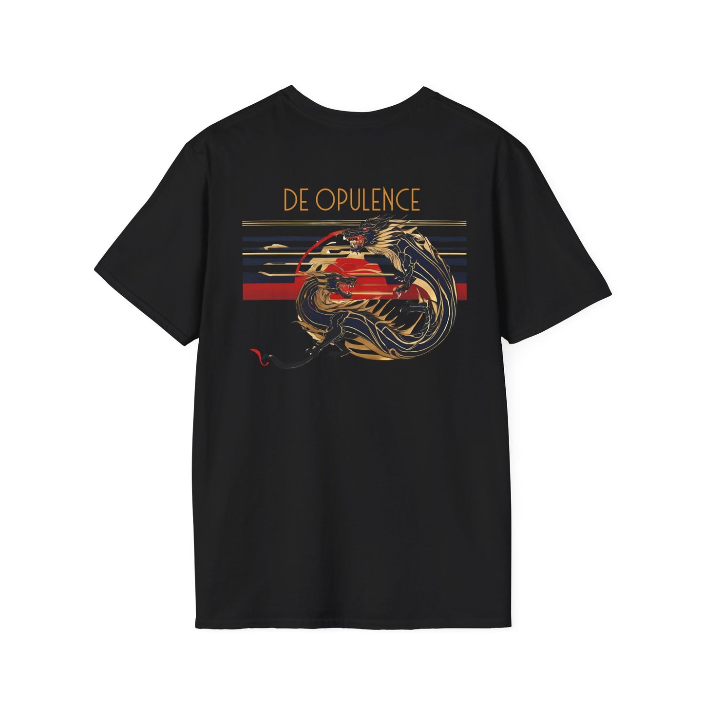 Unisex Softstyle T-Shirt - Noir Wolf & Dragon Design, Artistic Statement Tee