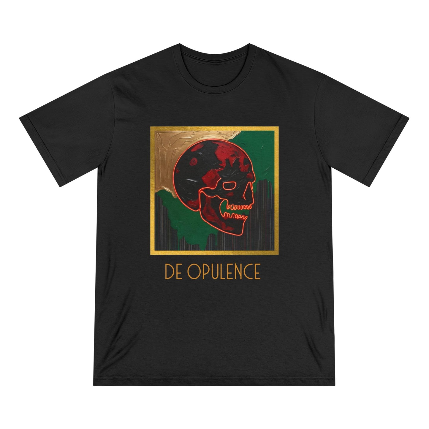 Artistic Skull & Portrait Organic T-Shirt - Unique Fashion Statement