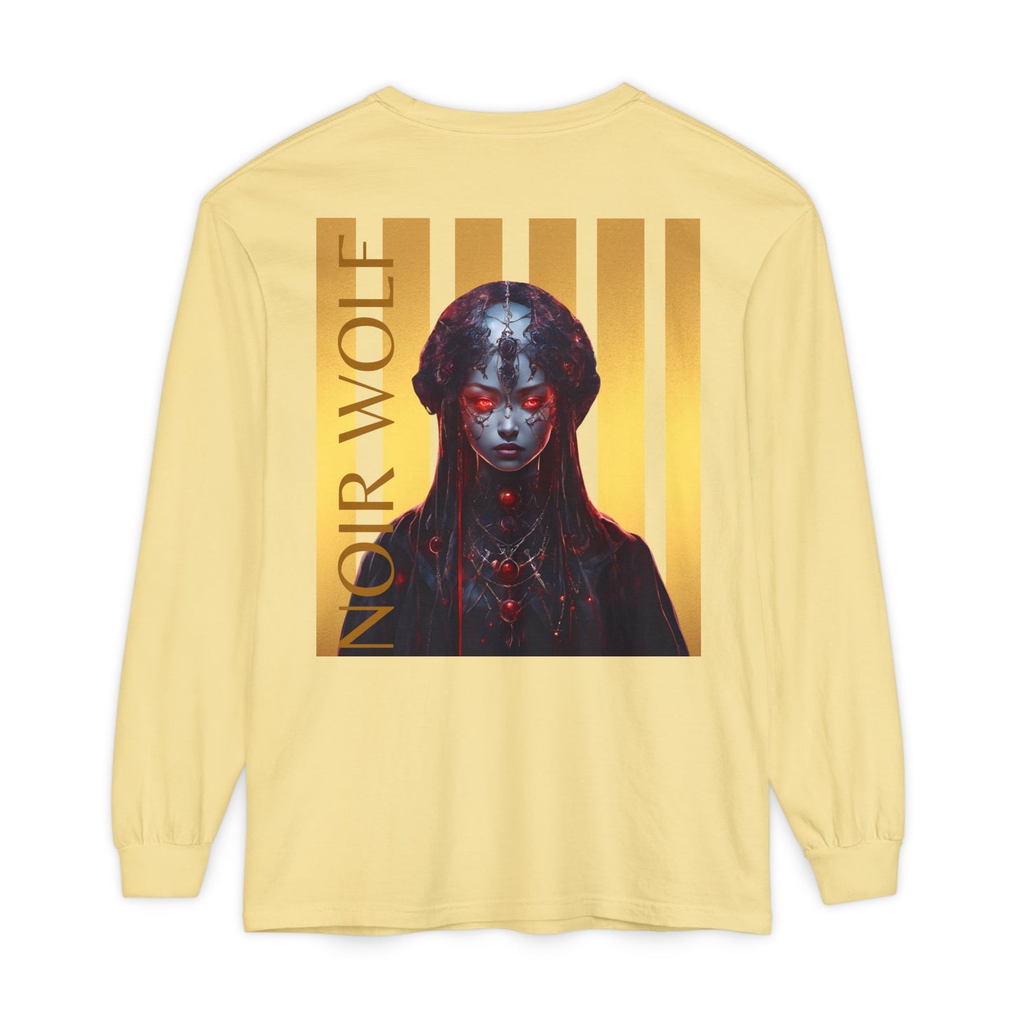 Butterfly & Noir Wolf Unisex Long Sleeve T-Shirt - Stylish Graphic Tee for Artsy Souls