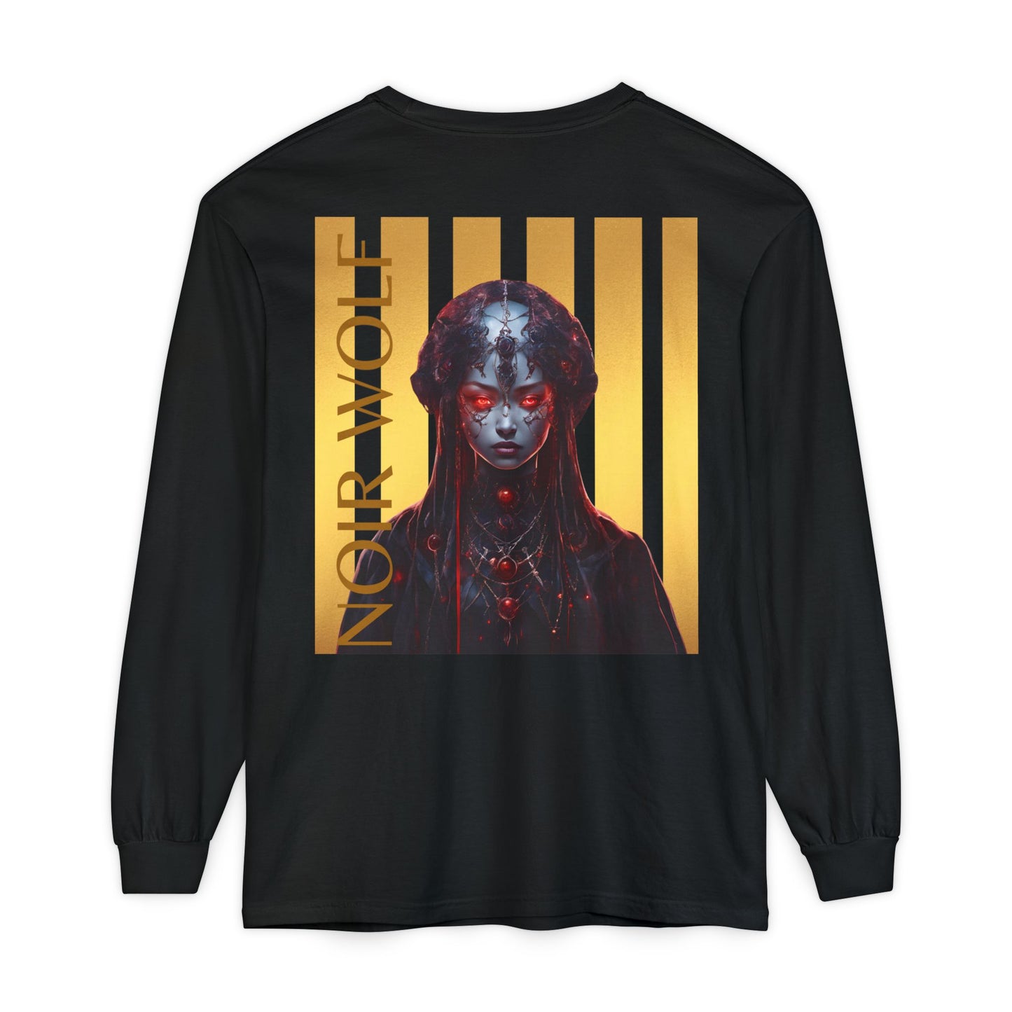 Butterfly & Noir Wolf Unisex Long Sleeve T-Shirt - Stylish Graphic Tee for Artsy Souls