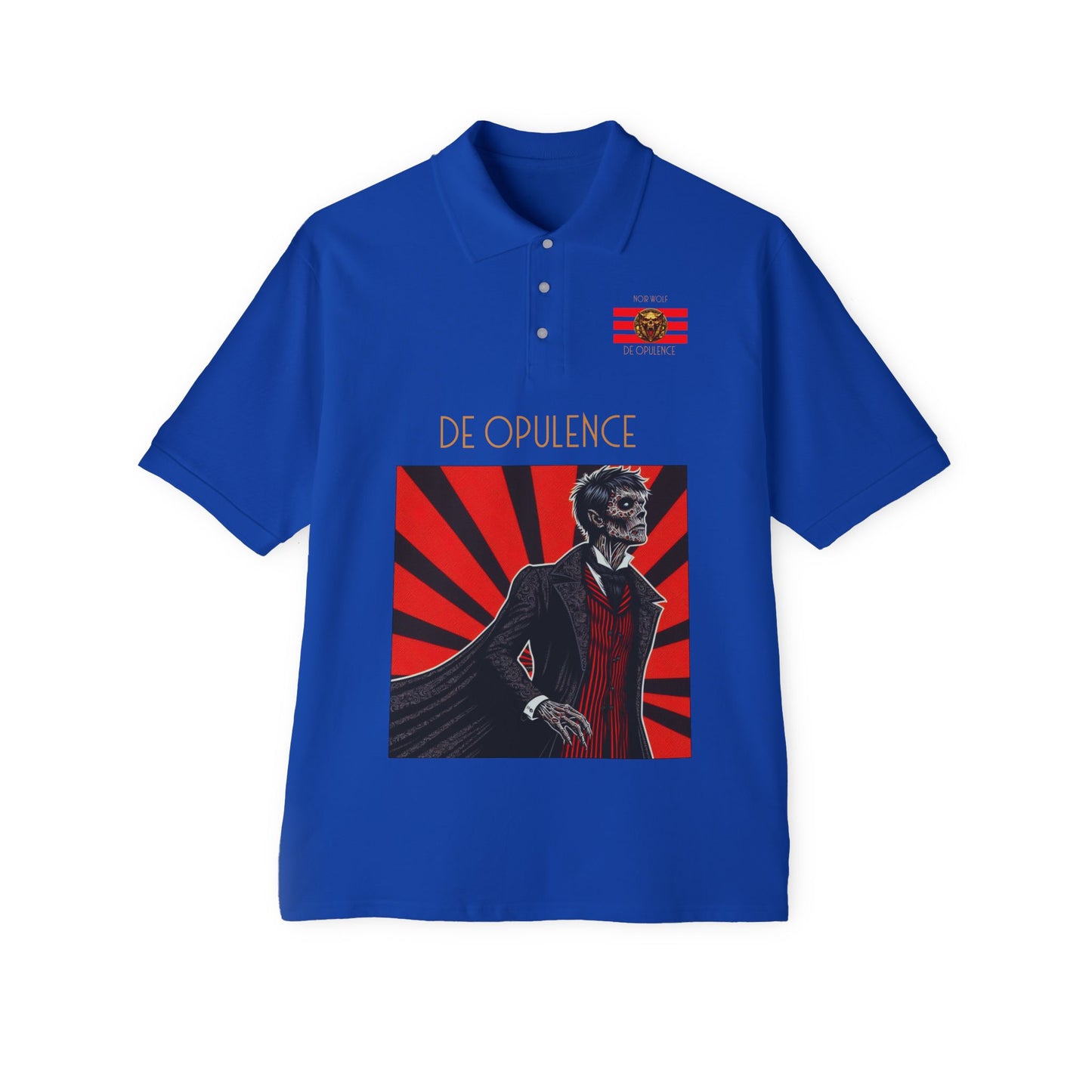 Men's Piqué Polo De Opulence by Noir wolf Royal