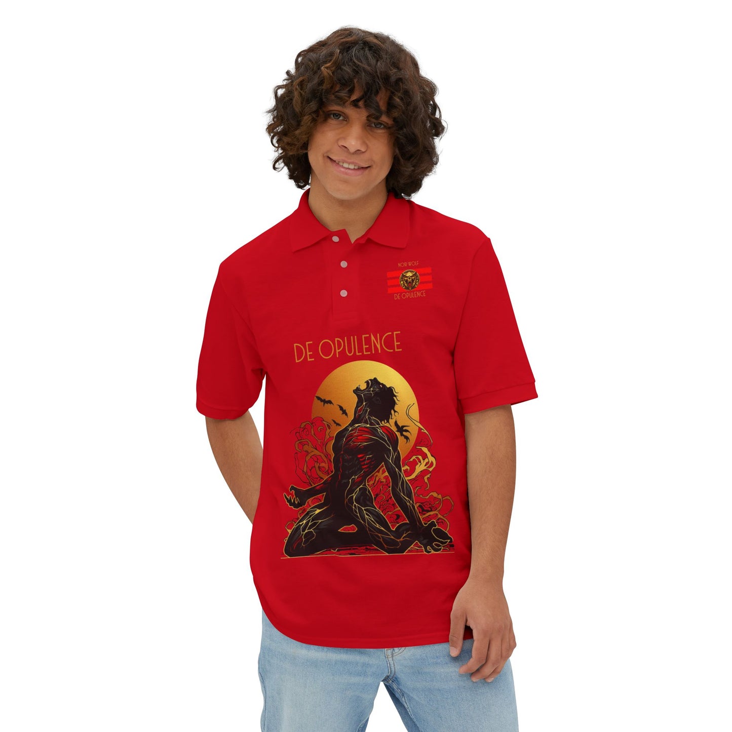 Men's Piqué Polo De Opulence by Noir Wolf