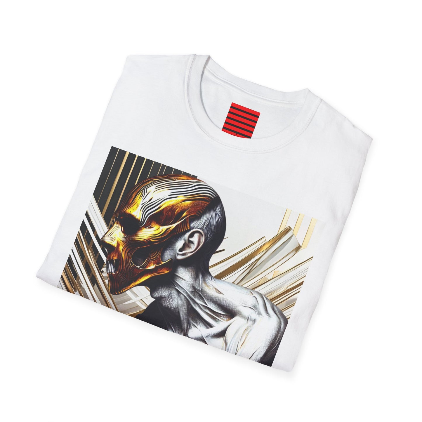 Unisex Softstyle T-Shirt - 'De Opulence & Noir Wolf' Artistic Skull Design