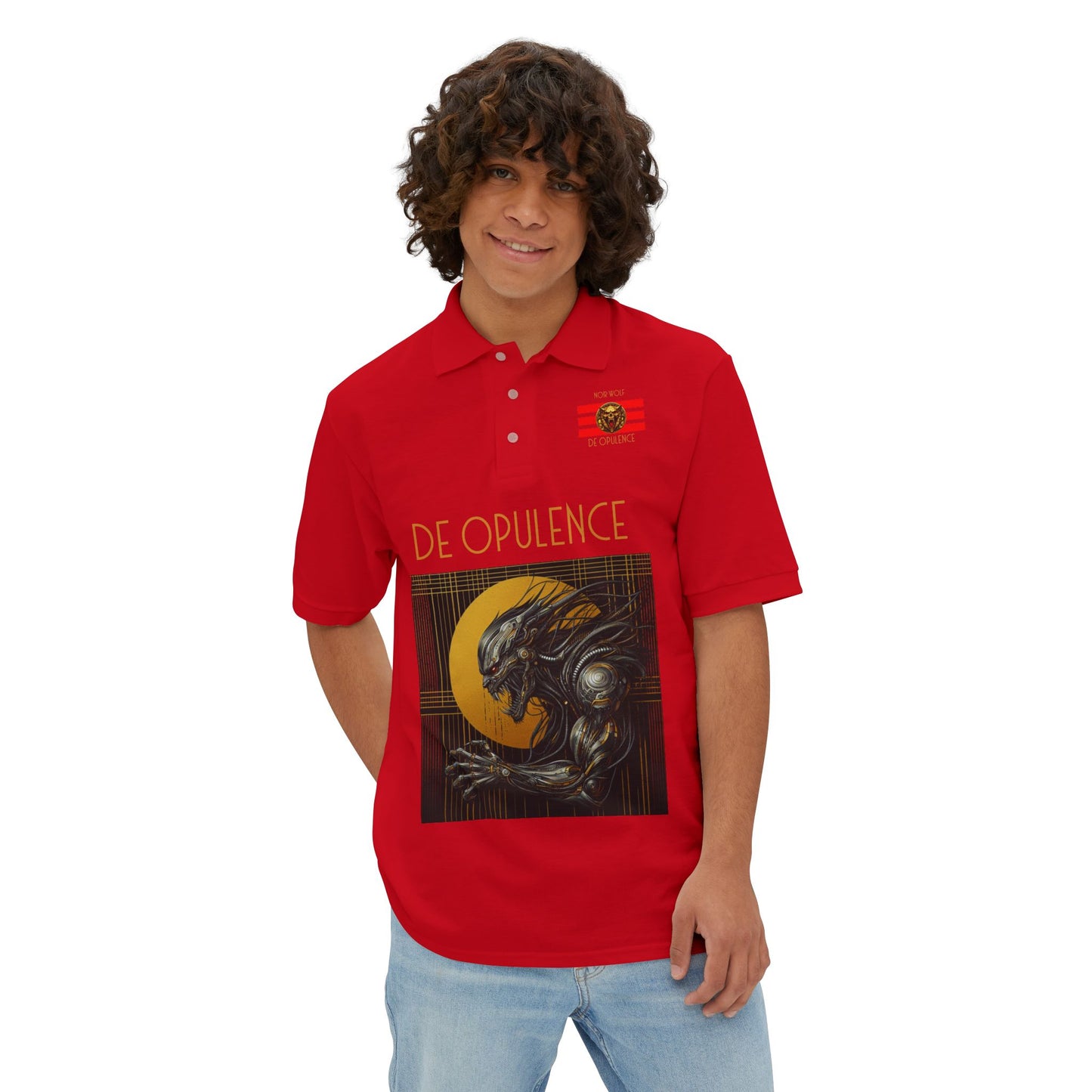 Men's Piqué Polo De Opulence by Noir Wolf