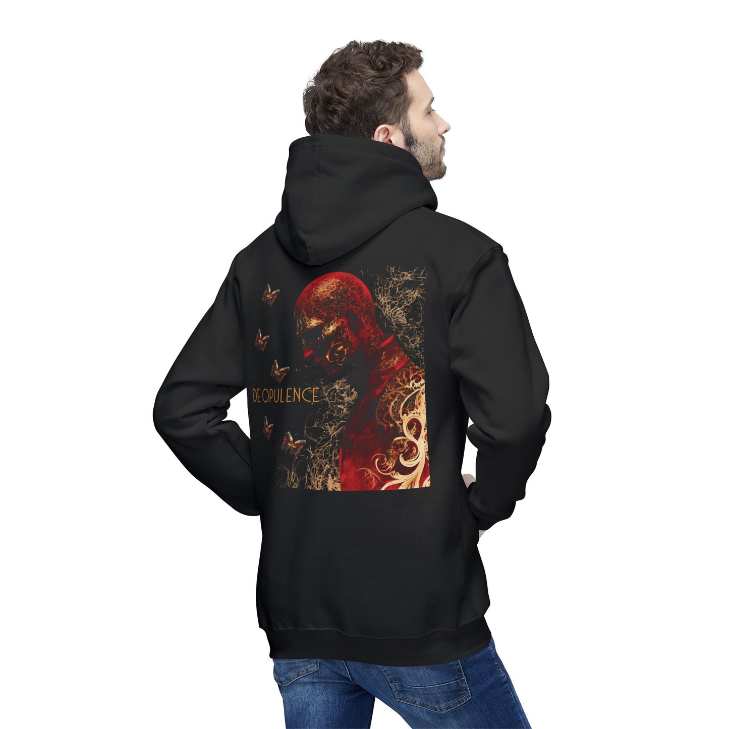 Unisex Hooded Sweatshirt - Noir Wolf & De Opulence Design