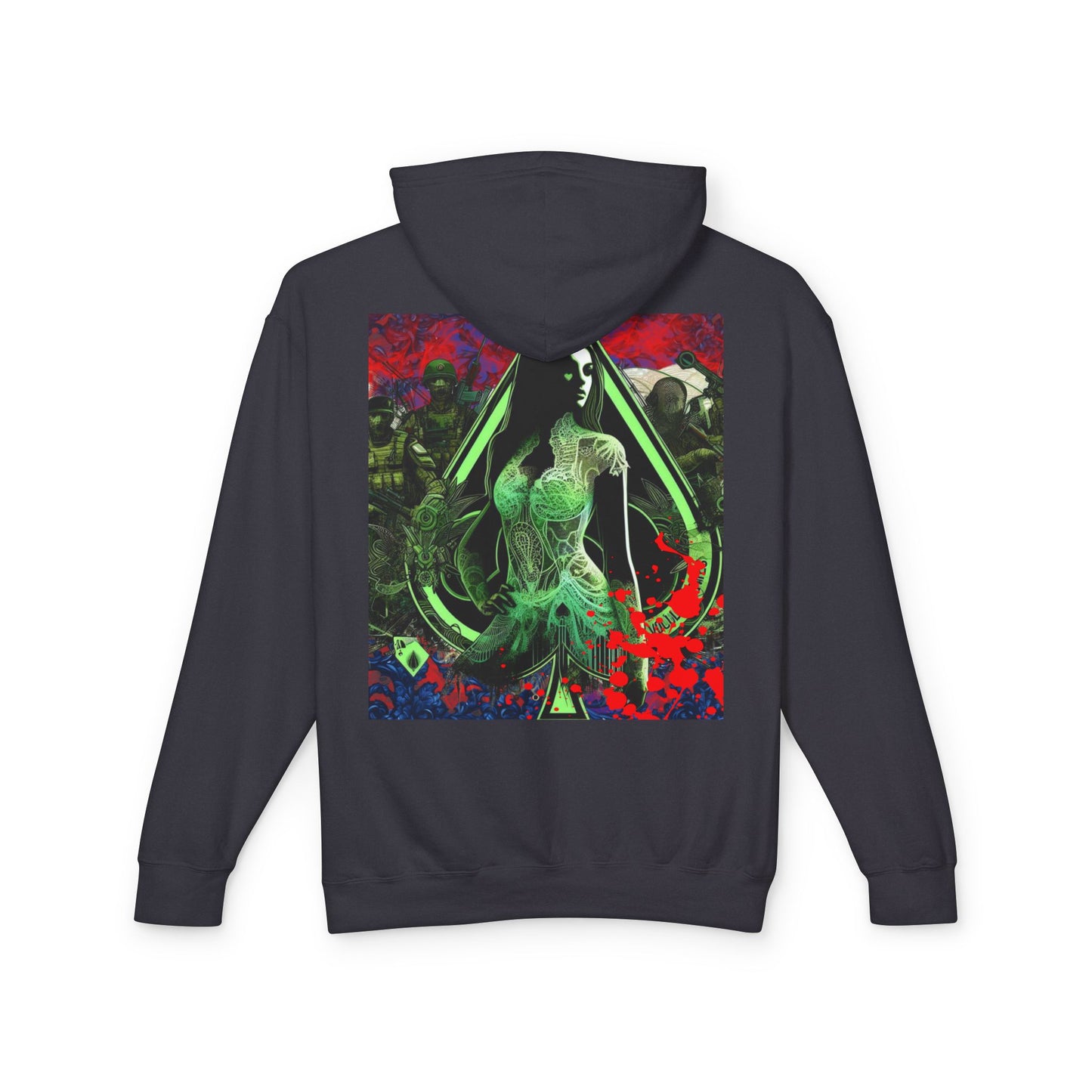 Unisex Lightweight Hooded Sweatshirt Noir Wolf