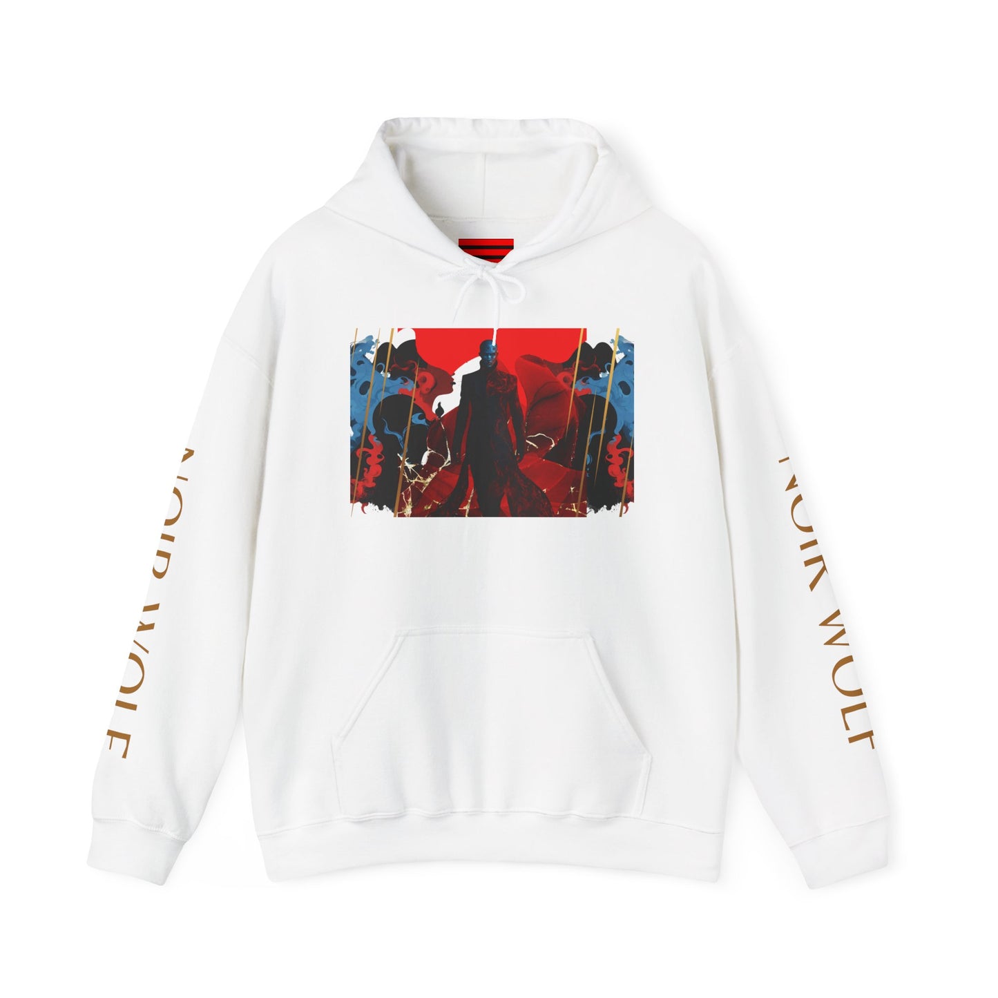 Noir Wolf Unisex Heavy Blend™ Hooded Sweatshirt - Stylish Graphic Hoodie for Art Lovers