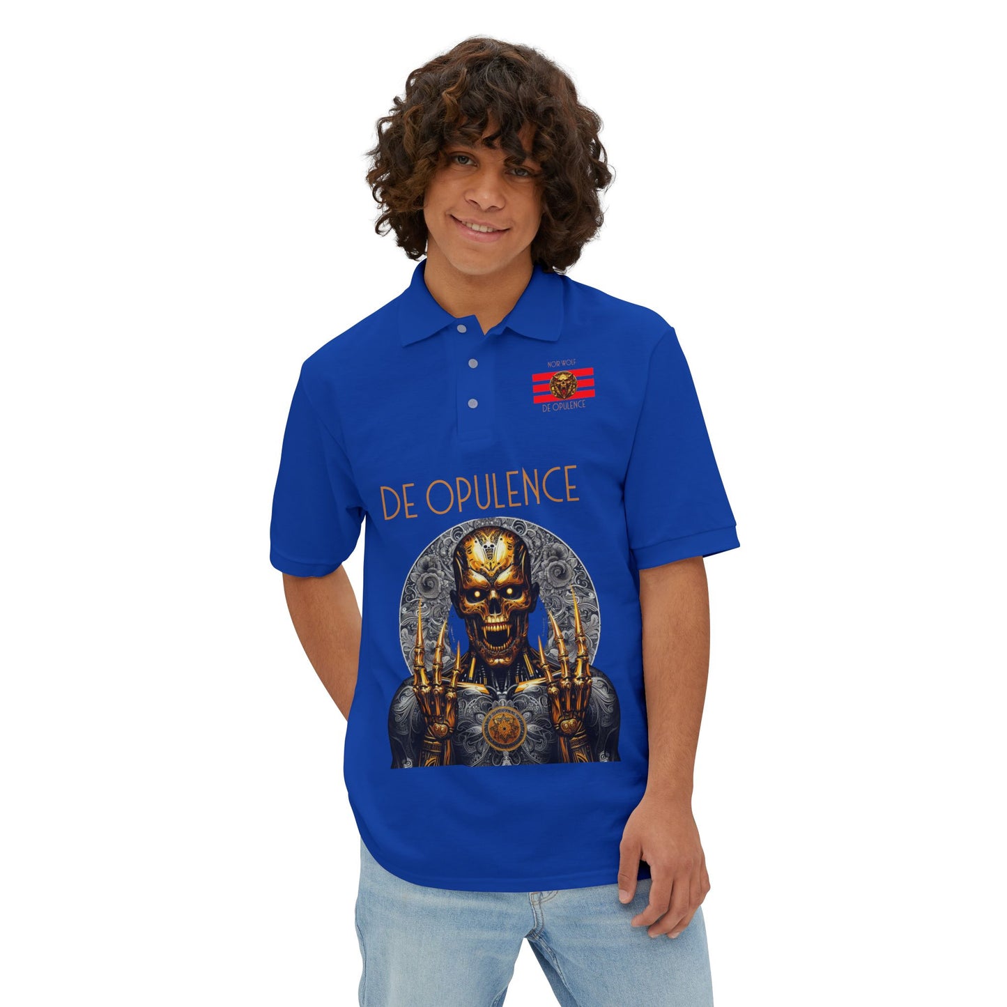 Men's Piqué Polo De Opulence by Noir Wolf the style of grace