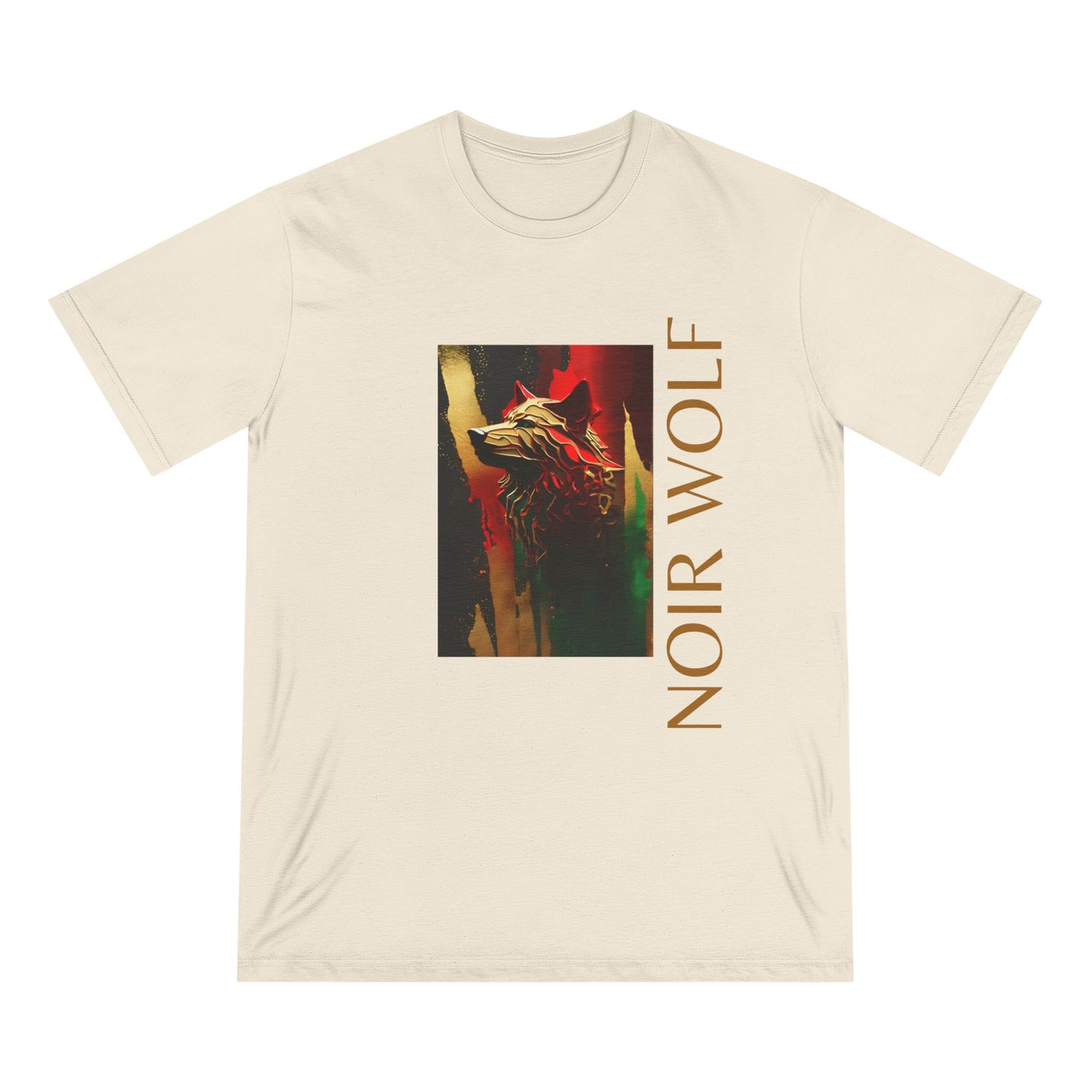 Noir Wolf Graphic Organic T-shirt - Edgy Art for Art Lovers