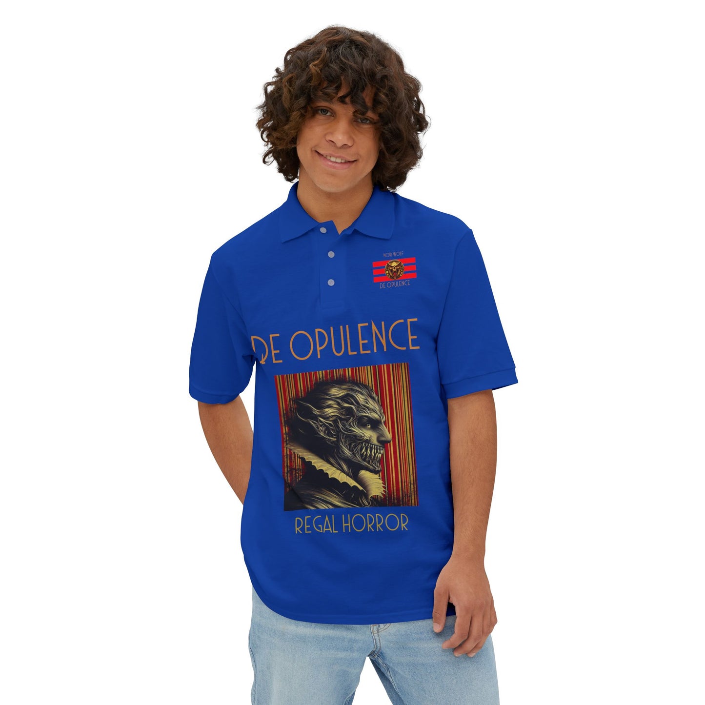 Men's Piqué Polo De Opulence by Noir Wolf the style of grace