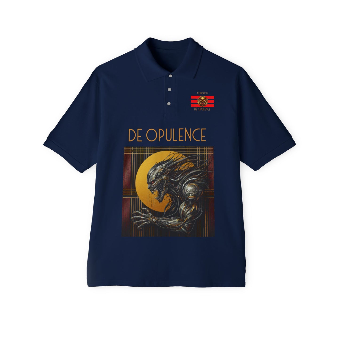 Men's Piqué Polo De Opulence by Noir Wolf J. Navy