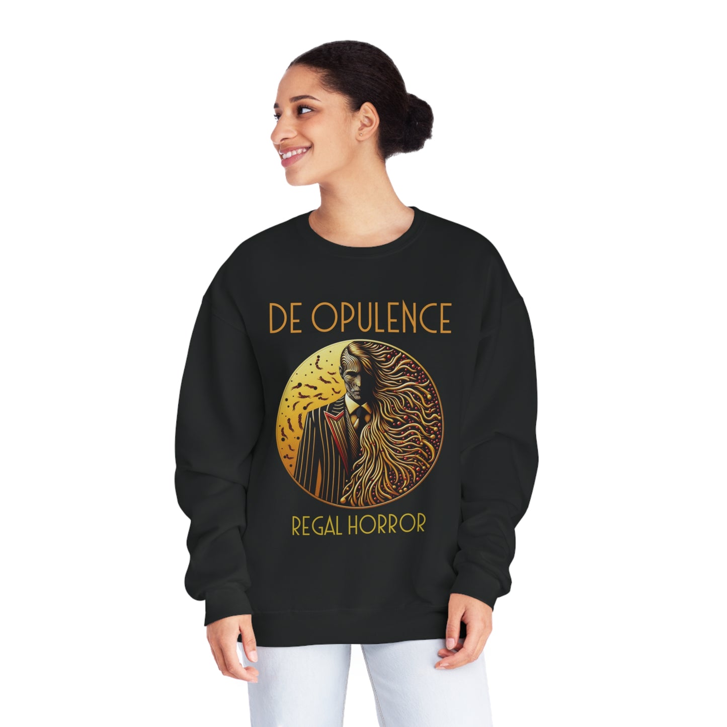 Unisex NuBlend® Crewneck Sweatshirt De Opulence by Noir Wolf the style of grace
