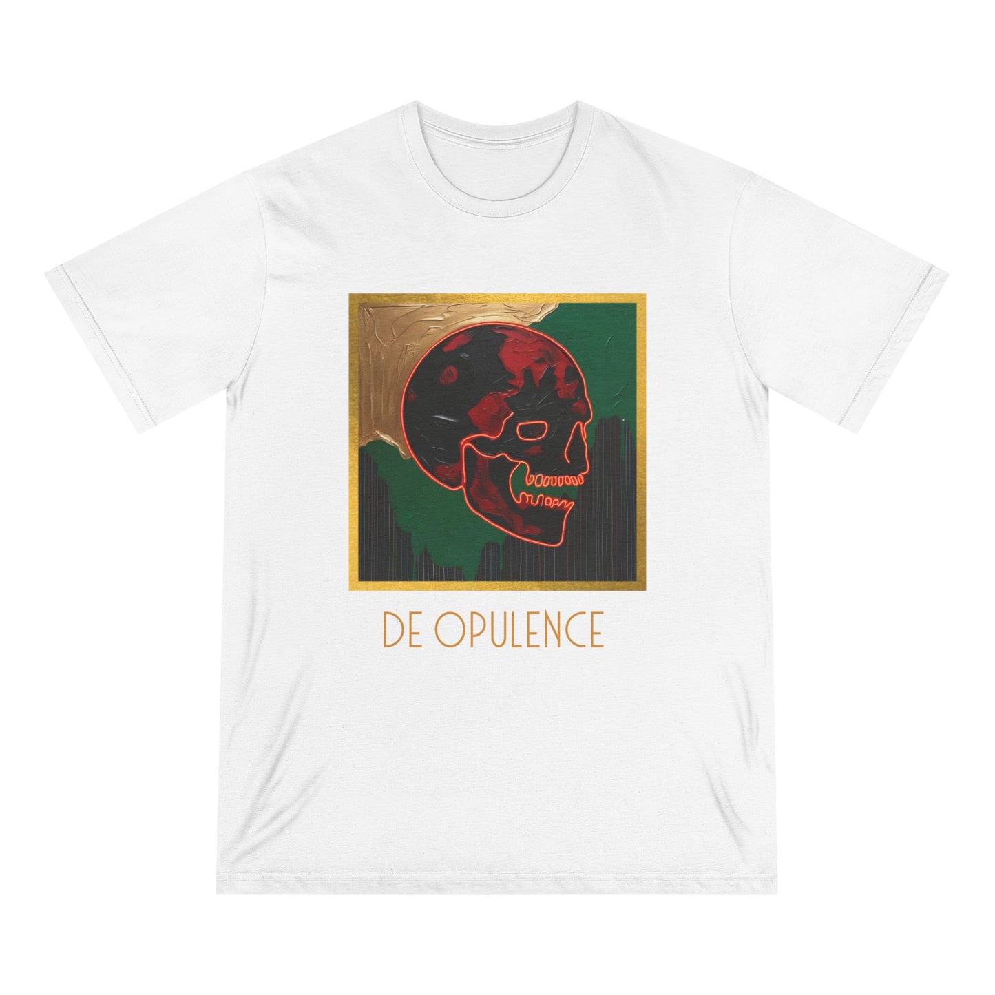 Artistic Skull & Portrait Organic T-Shirt - Unique Fashion Statement