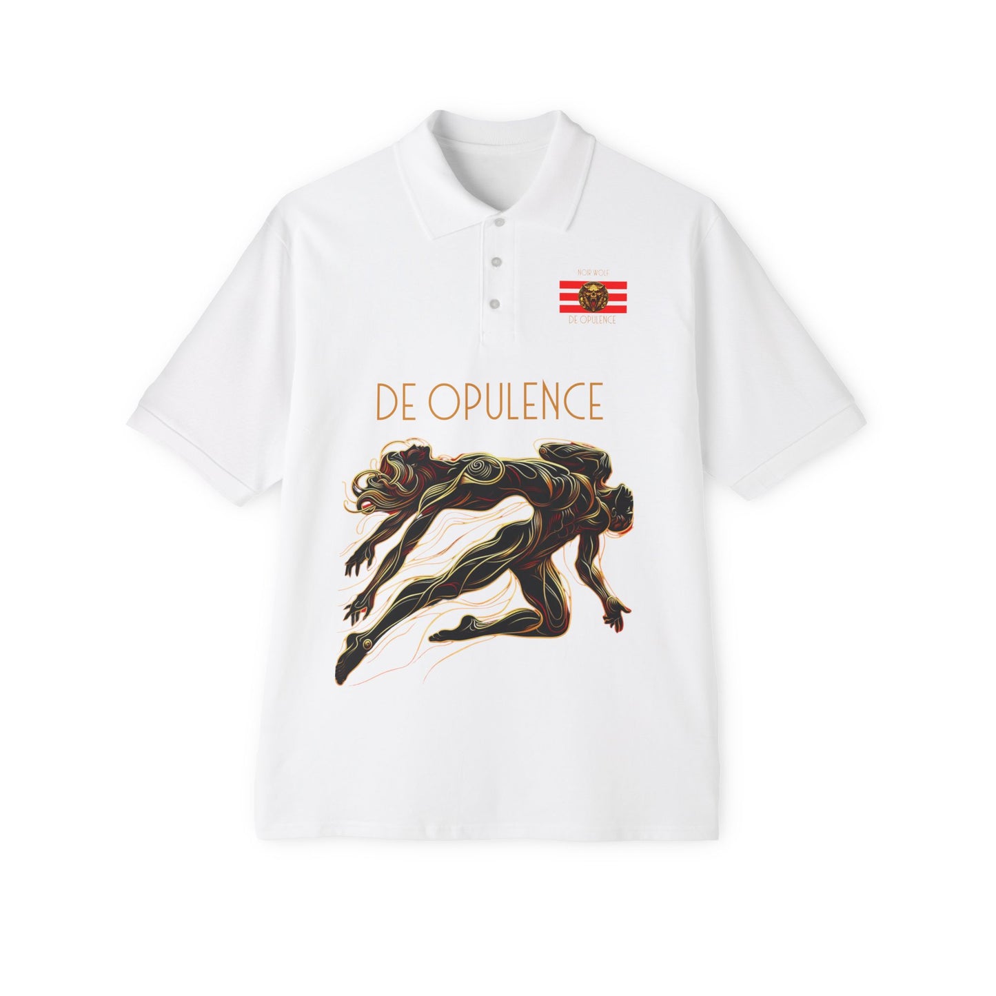 Men's Piqué Polo De Opulence by Noir Wolf White