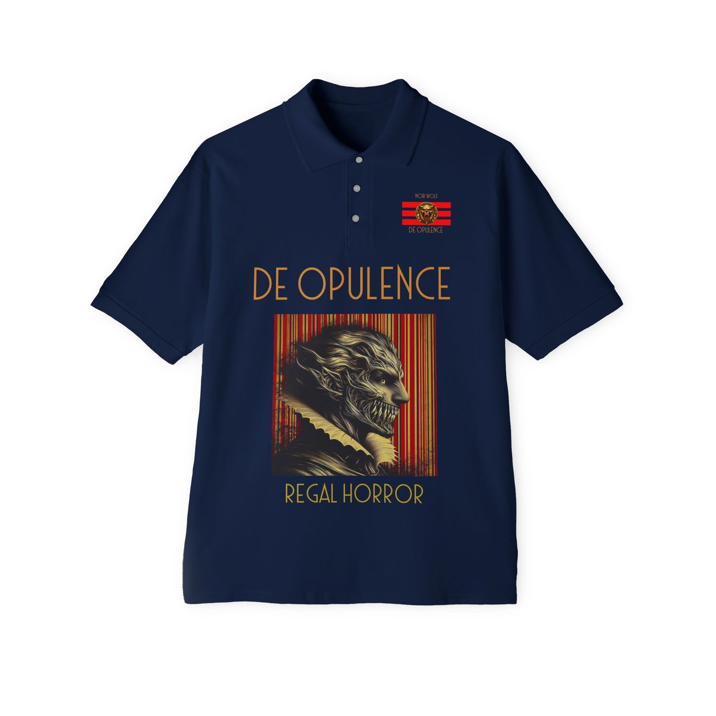 Men's Piqué Polo De Opulence by Noir Wolf the style of grace J. Navy
