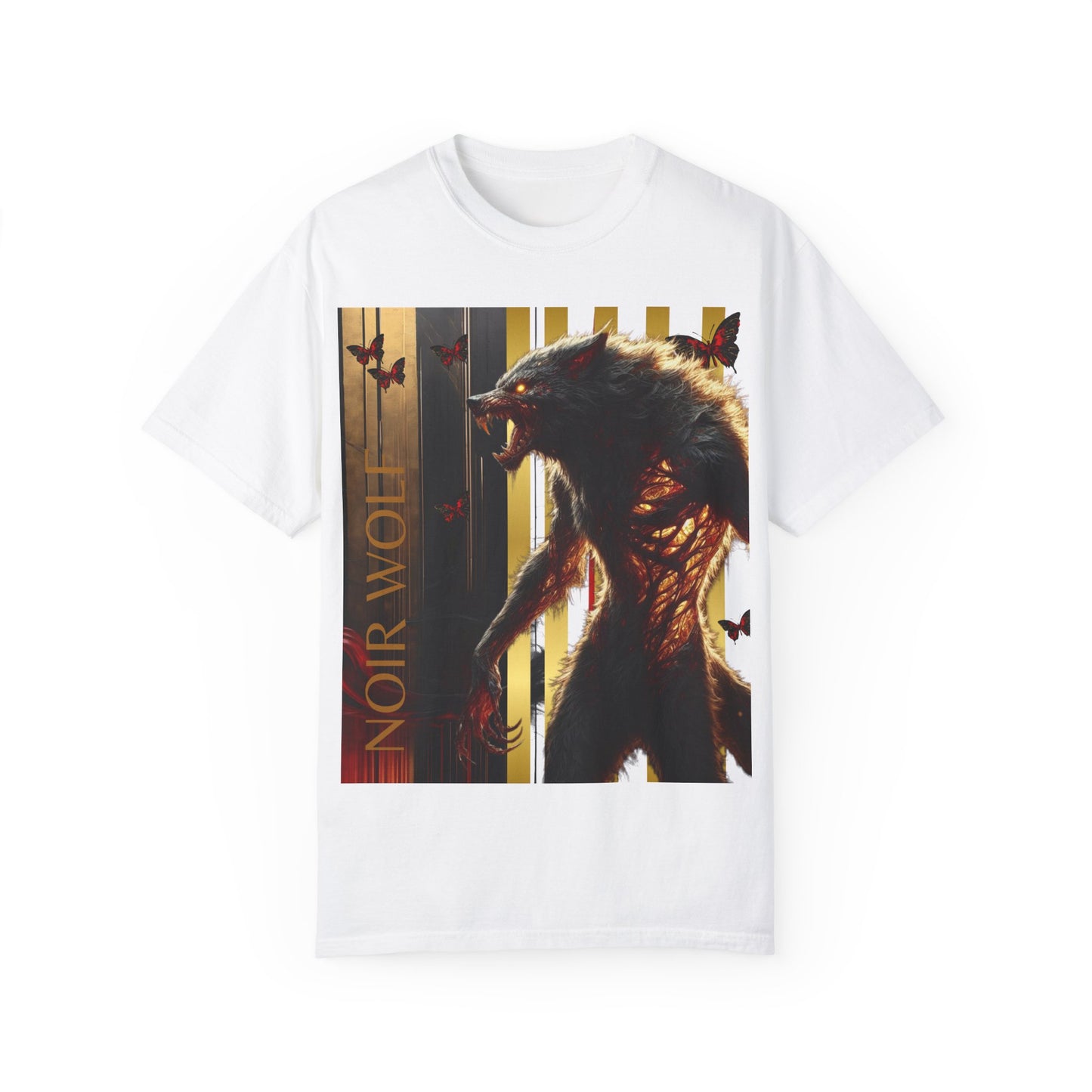 Unisex Garment-Dyed T-shirt NOIR WOLF De Opulence