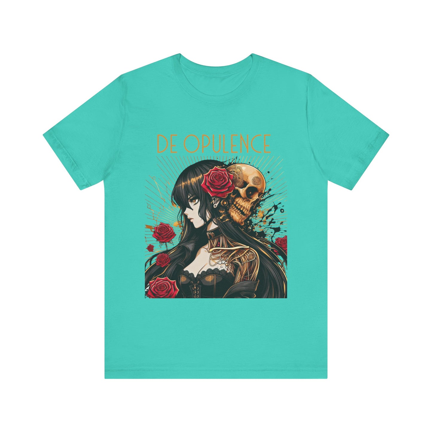 Unisex Jersey Short Sleeve Tee De Opulence by Noir Wolf Teal