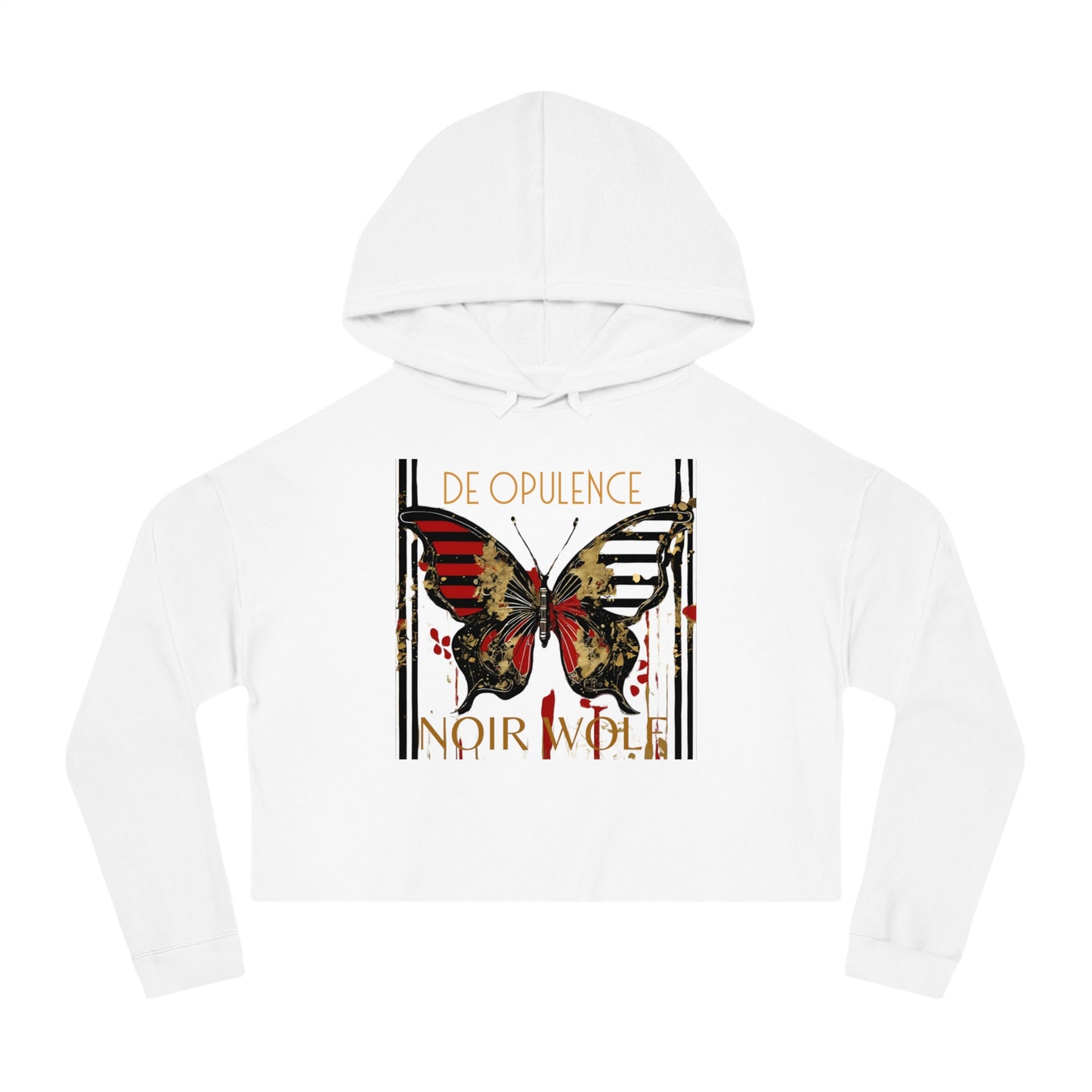 Women’s Cropped Hooded Sweatshirt De Opulence by Noir Wolf