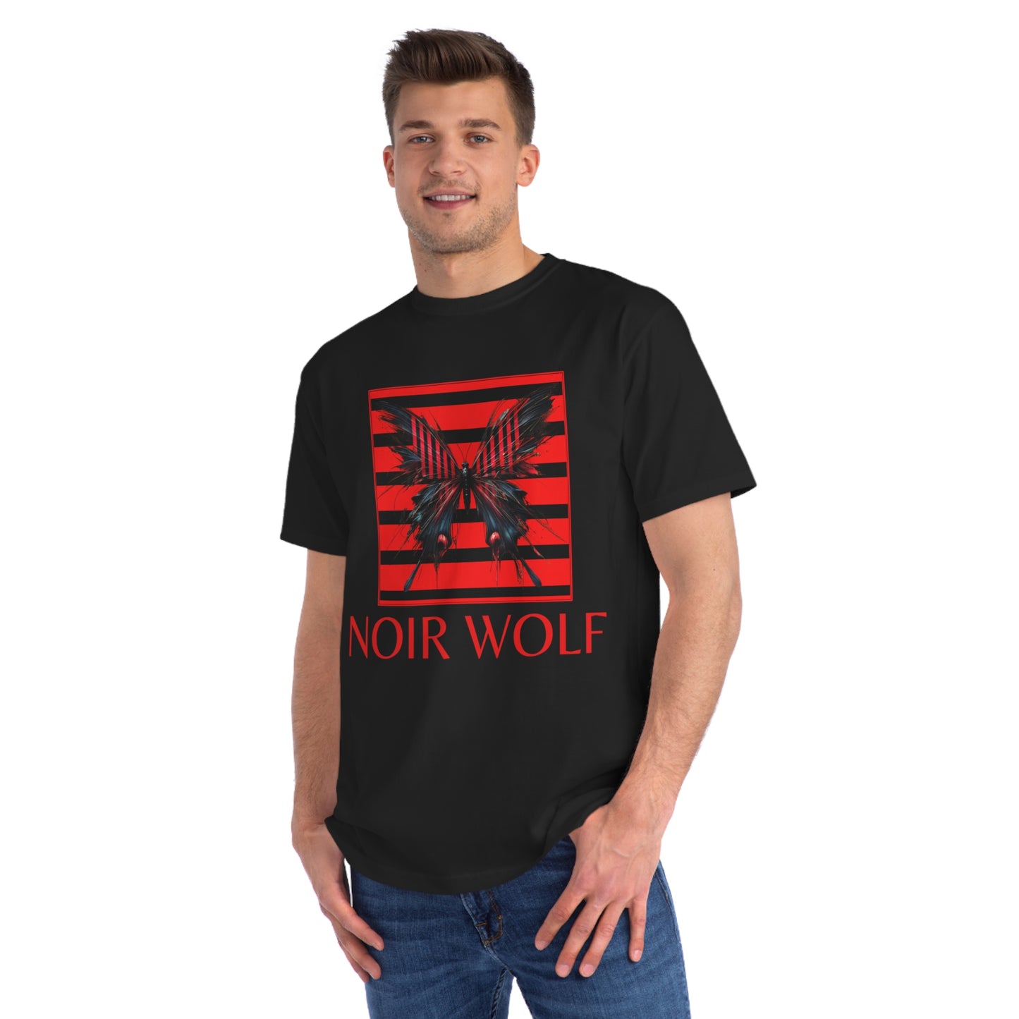 Organic Unisex Classic T-Shirt - Noir Wolf Design with Opulence Text