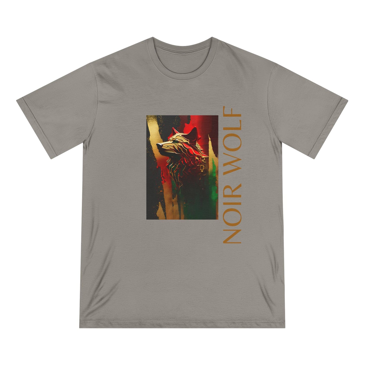 Noir Wolf Graphic Organic T-shirt - Edgy Art for Art Lovers
