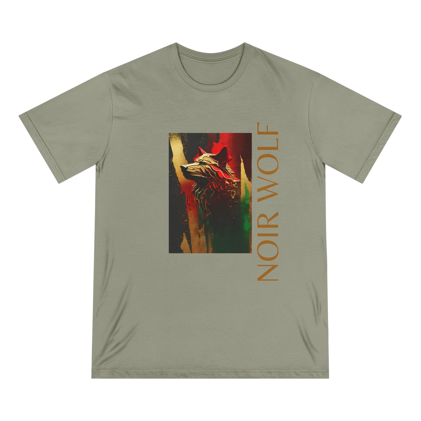 Noir Wolf Graphic Organic T-shirt - Edgy Art for Art Lovers