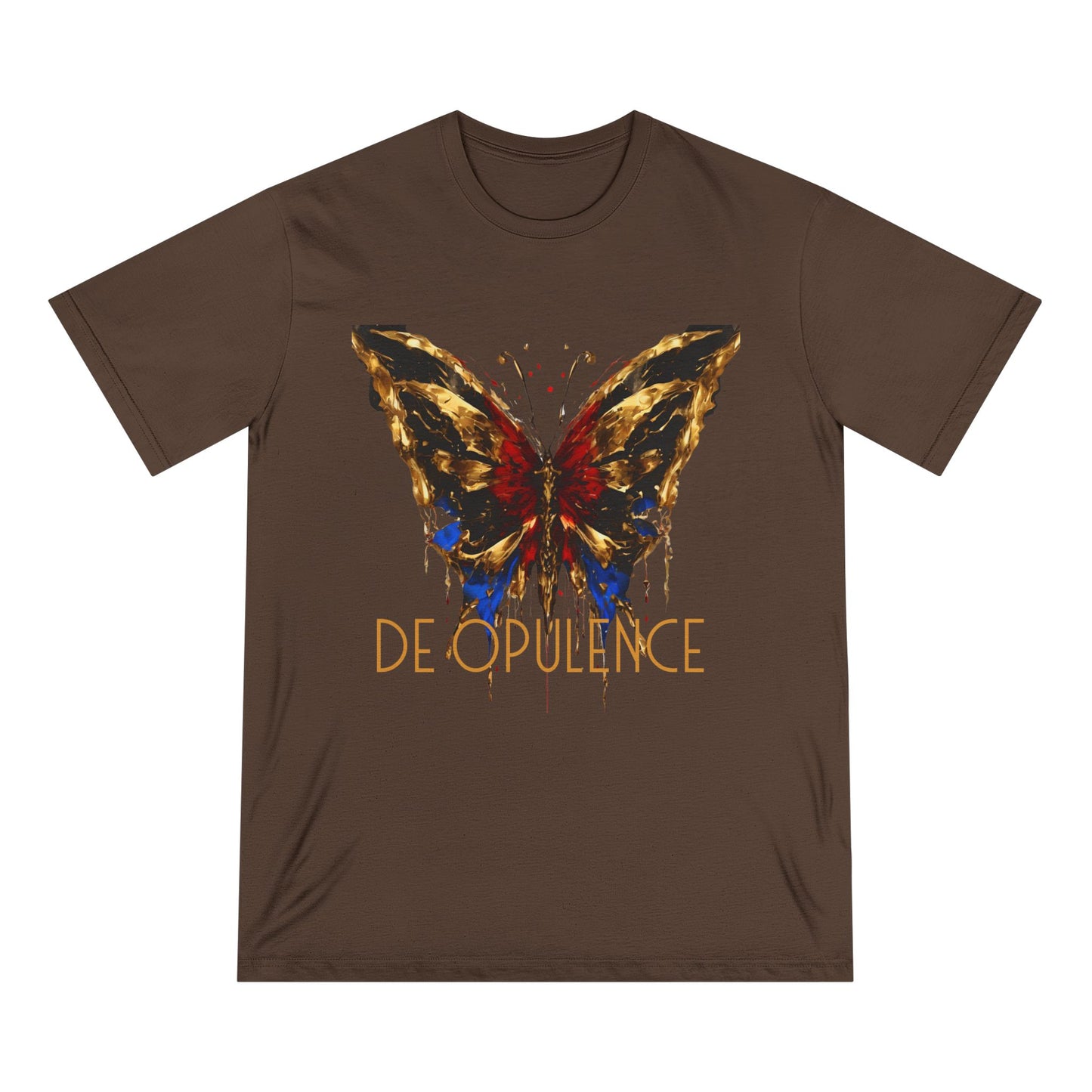 Artistic Butterfly and Wolf Organic T-Shirt - Nature-Inspired Apparel