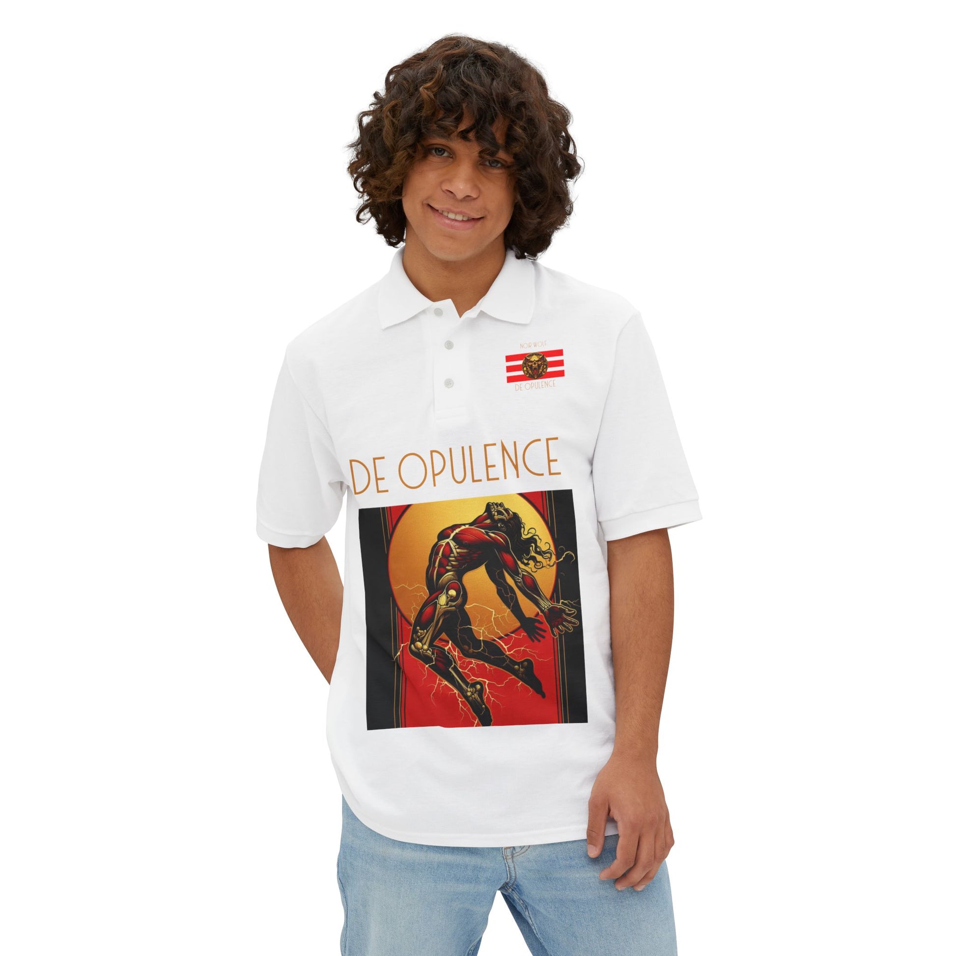 Men's Piqué Polo De Opulence by Noir Wolf