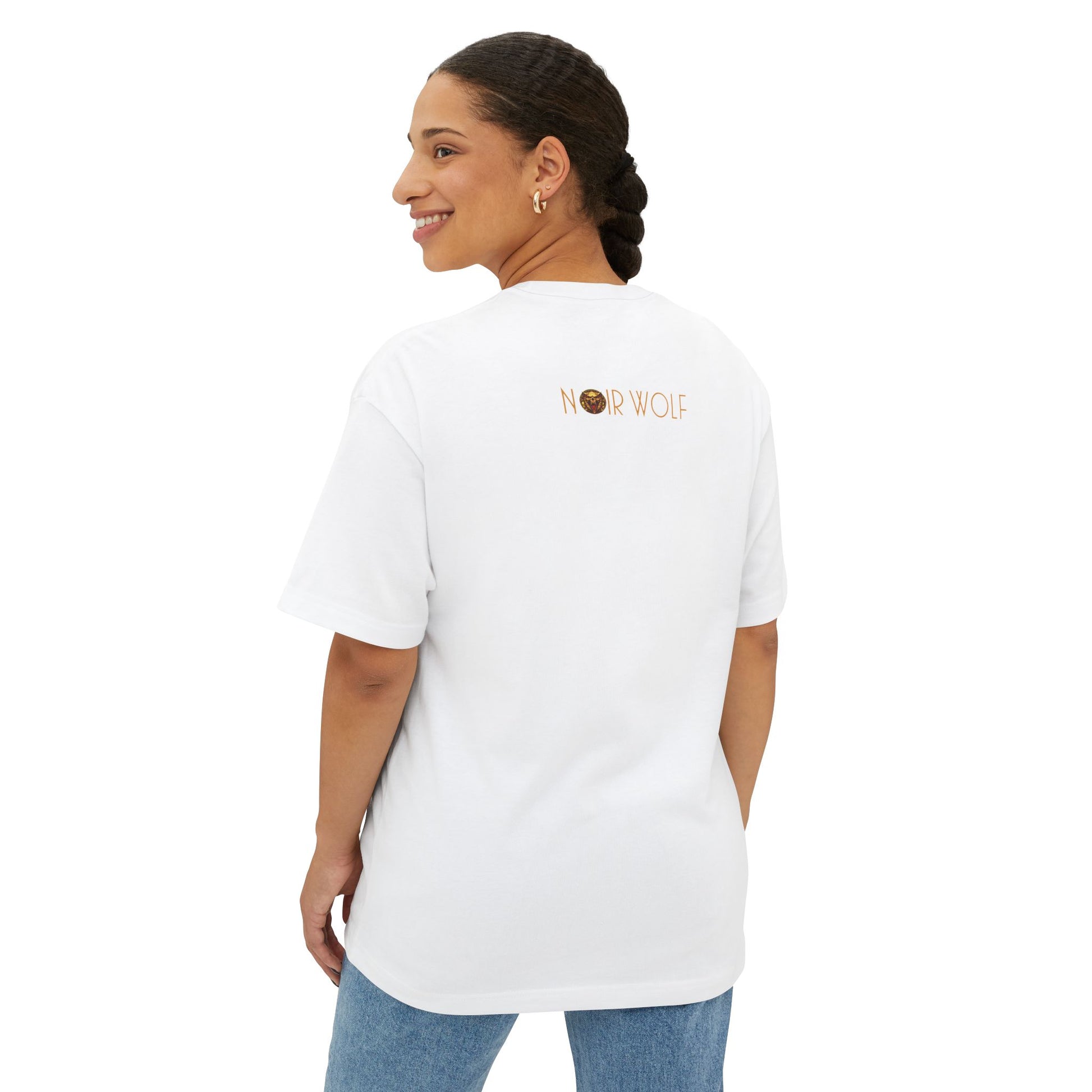 Unisex Oversized Boxy Tee De Opulence by Noir Wolf the style of grace