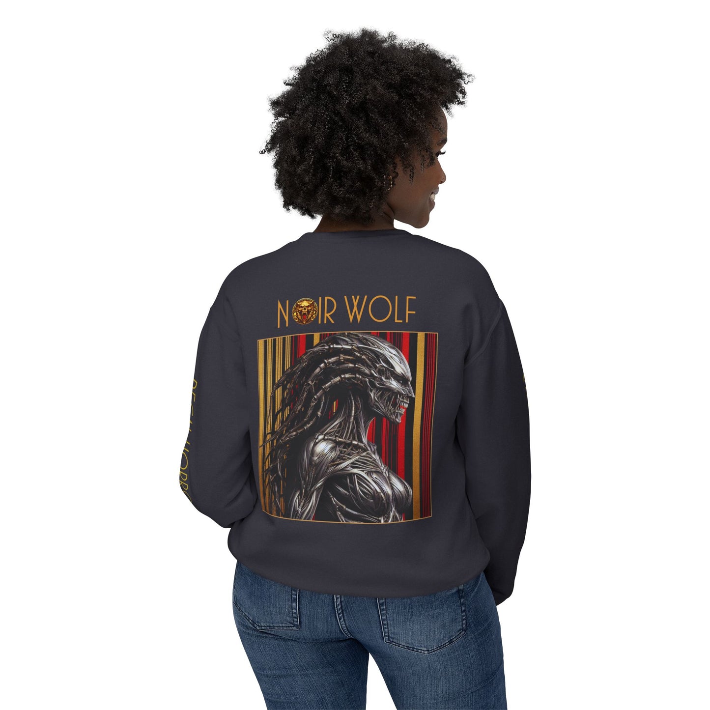 Unisex Lightweight Crewneck Sweatshirt De Opulence by Noir Wolf