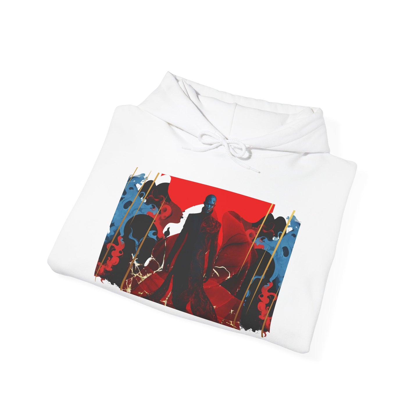 Noir Wolf Unisex Heavy Blend™ Hooded Sweatshirt - Stylish Graphic Hoodie for Art Lovers