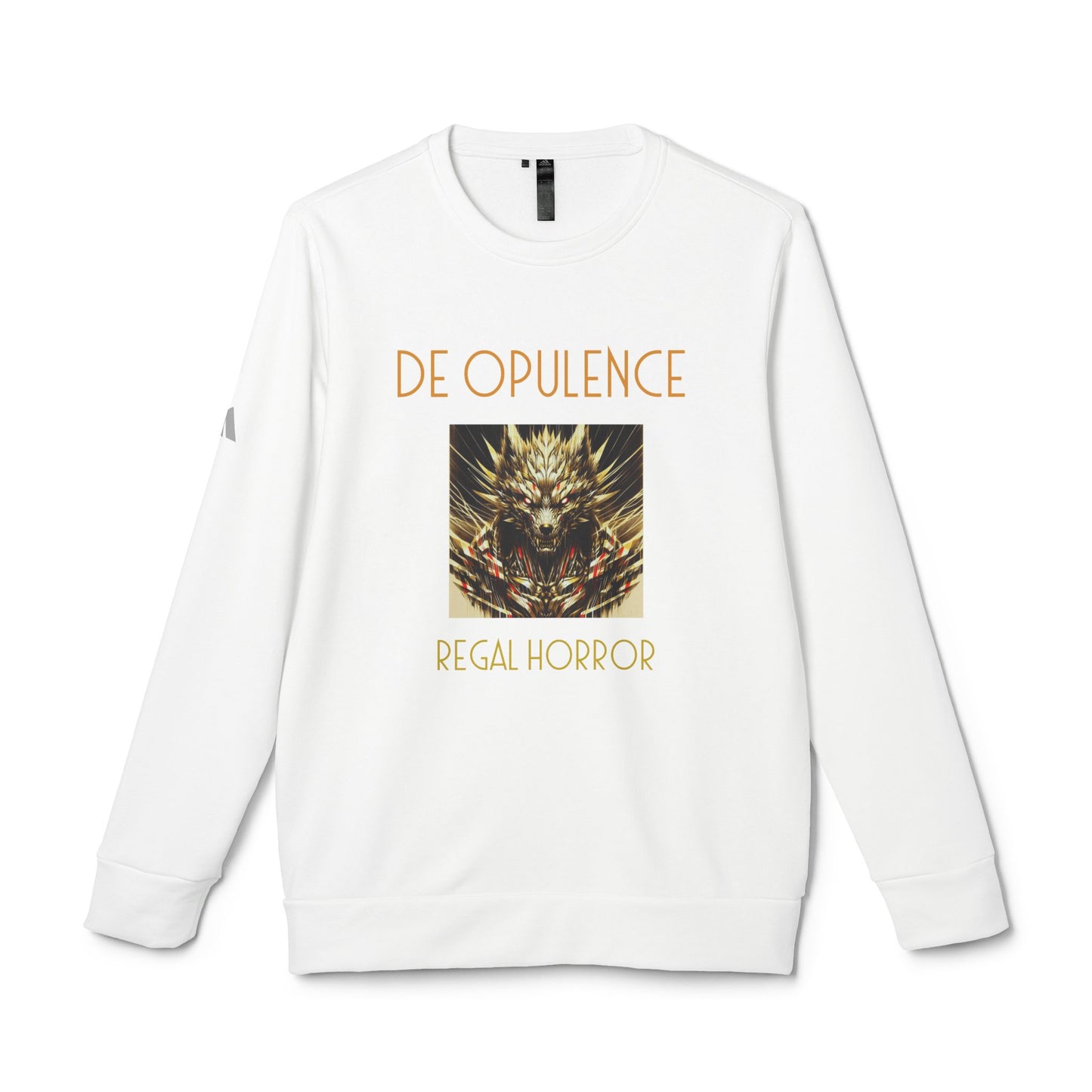 adidas Unisex Fleece Crewneck Sweatshirt De Opulence by Noir Wolf the style of grace White