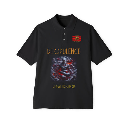 Men's Piqué Polo De Opulence by Noir Wolf the style of grace Black